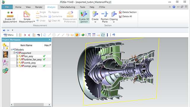 JT2Go - безплатен преглед и анотации на 3D CAD файлове 
